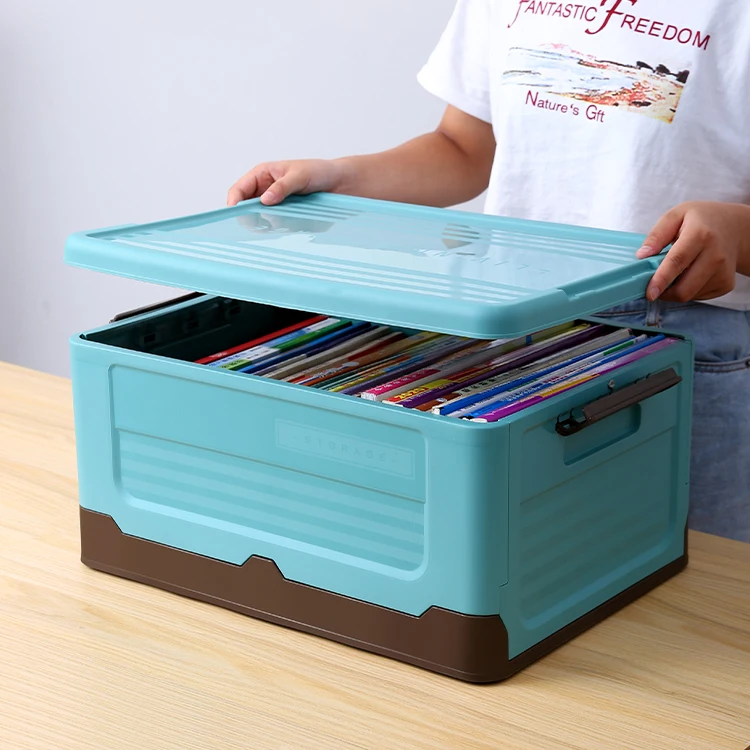 Cheap 3 color plastic toys clothing plastic foldable storage container with lids