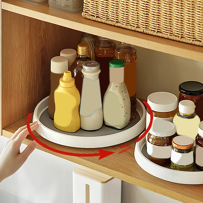 Kitchen cabinets pantry spice plastic table train lazy susan organizer revolution non skid 360 degree lazy susan turntable