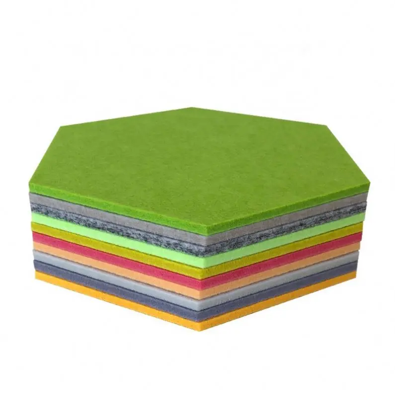 
Hexagon Felt Board Tiles Felt Notice Memo Bulletin Boards with Push Pins 