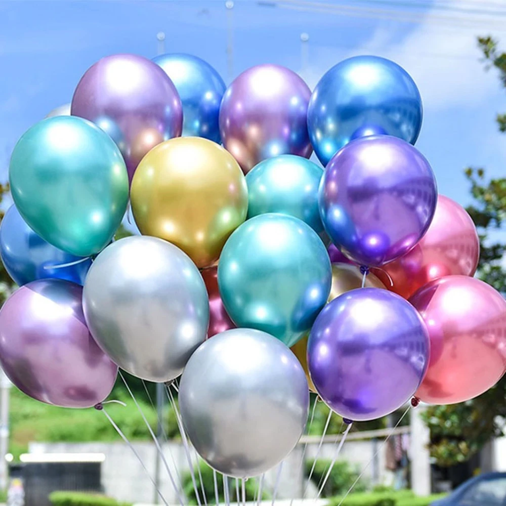  Golden Metal Chrome-plated Latex Balloon 5 Inch Round Helium Suitable For Wedding Graduation Baby Shower Birthday Party