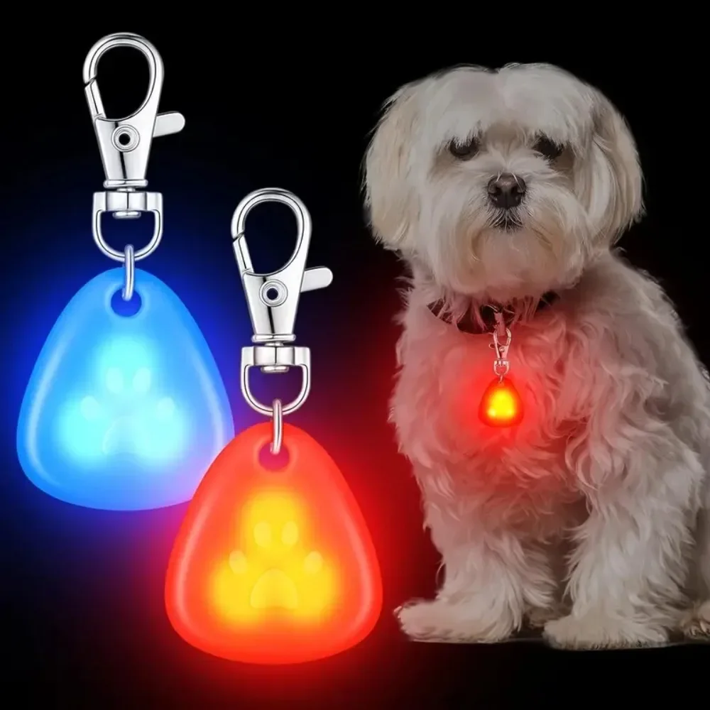 LED Pet Pendant Collar Waterproof Dog Light for Outdoor Walking Safety Silicone Tag Battery Included