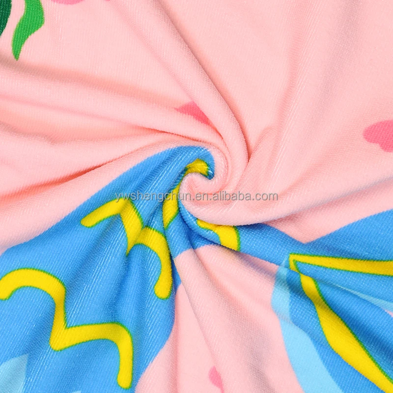 Custom Blue Great White Shark Sand Free Quick Dry Hooded Poncho Rainbow Beach Towel Kids