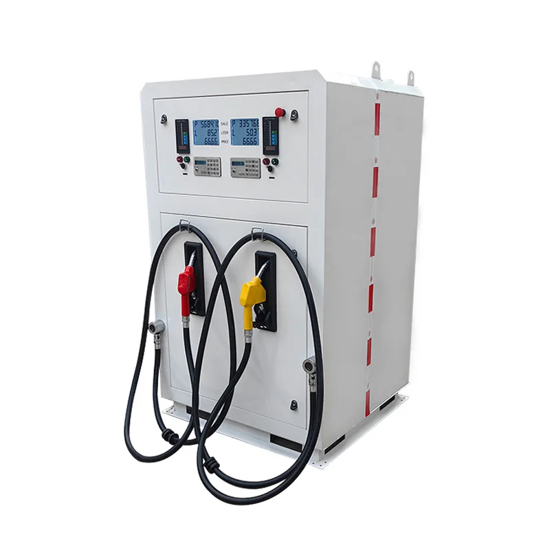 ZHXF 1000L Fuel Station 2 Nozzle Petrol Diesel Skid Fuel Dispenser Mini Gas Station Portable Gas Stations