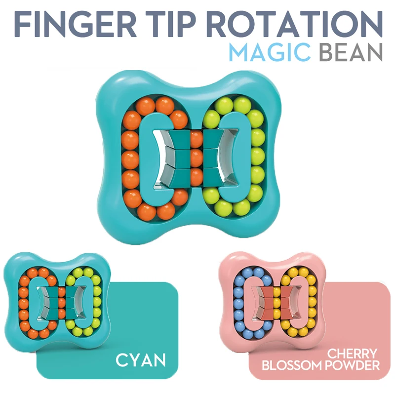 Spinning Bean Magic Cube Educational Toy  Relief Children Fidget Toys Rotating Magic Bean