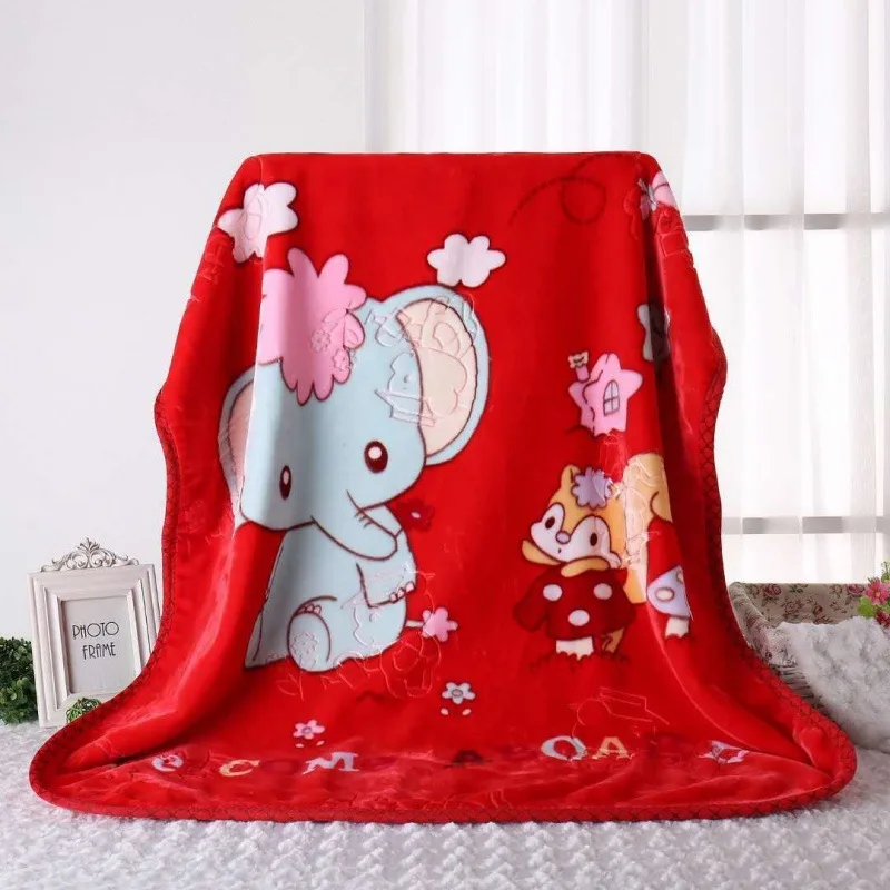 Custom Soft 100% Polyester Children Cloudy Baby Napping Flannel Coral Blanket