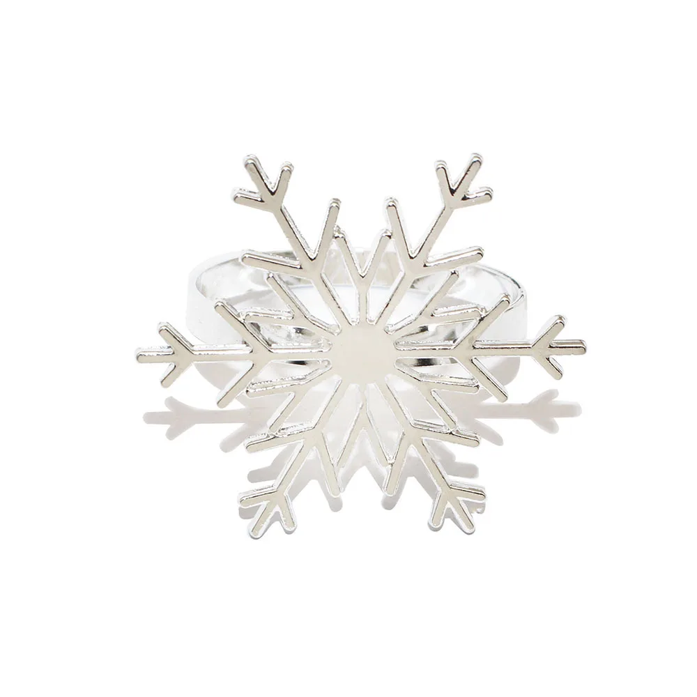 Christmas Decor snowflake napkin ring factory wholesale metal napkin buckle table decoration metal napkin ring