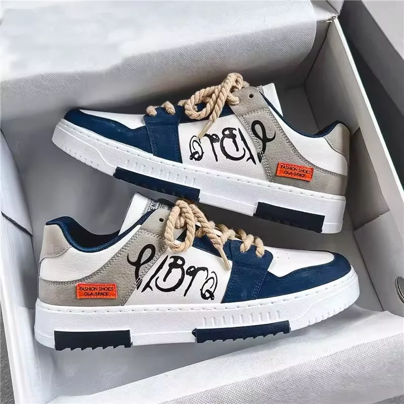 Hot Selling New Arrival Leather Upper Rubber Sole Sneaker Lace Up Running Walking Styles Shoes For Men