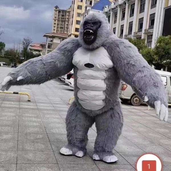 Halloween mascot costumes custom size 2.6\3M inflatable gorilla costume for adults