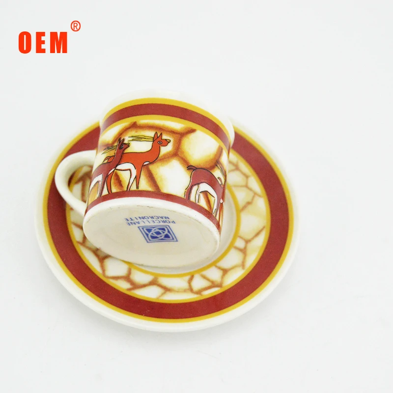 Оптовая продажа красочная чашка эспрессо и блюдце фарфор turish кофейная чашка и блюдце