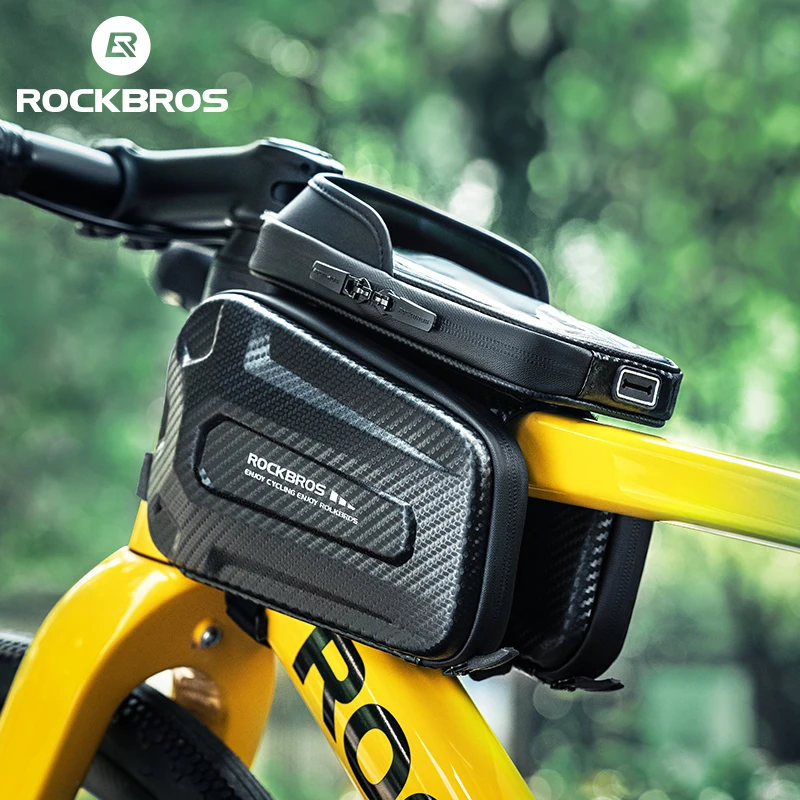ROCKBROS Waterproof Bike Phone Front Frame Bag Touch Screen MTB Road Cycling Upper Pipe Bicycle Phone Bag Tube Bag