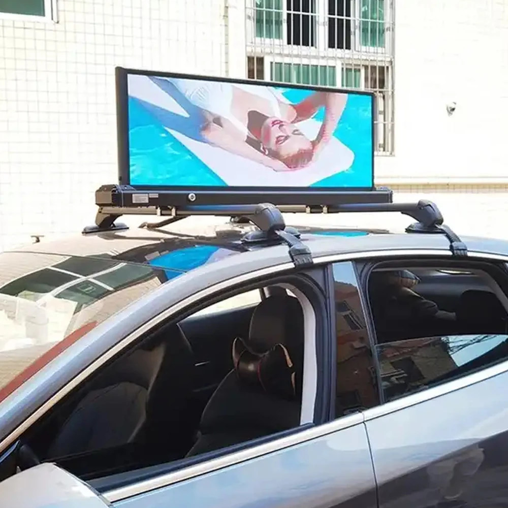 Taxi Text Top Led Display Waterproof Programmable Scrolling Message Sign Board Double Side Led Screen Outdoor Car Top Display
