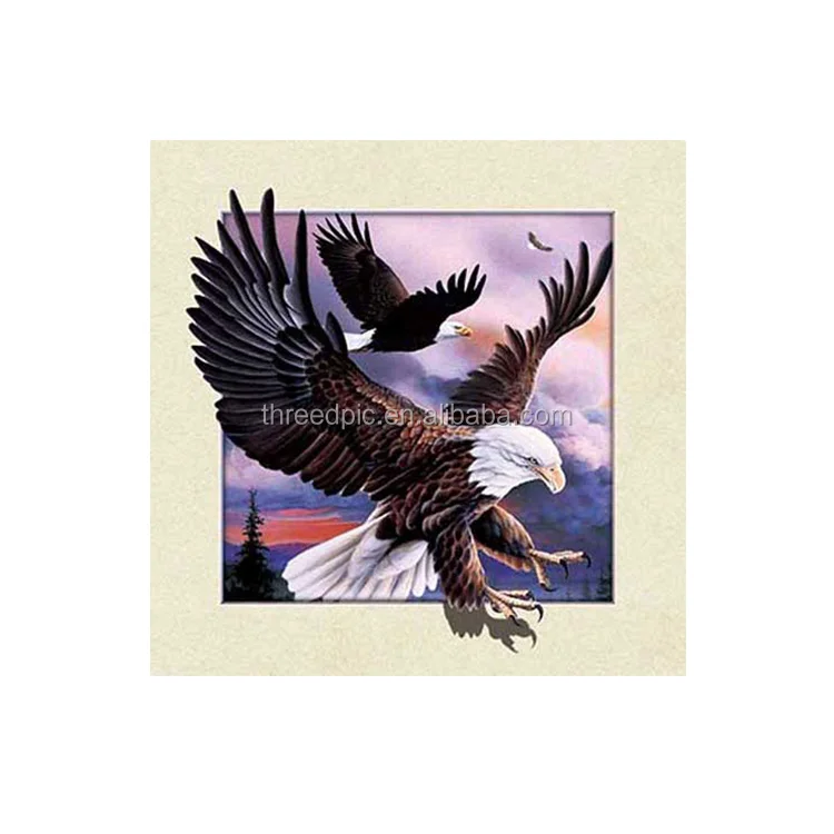Custom nature 5d Lenticular sheet print eagle design Picture