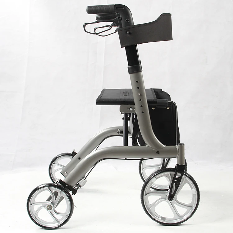 New Design Chinese Durable Lightweight Aluminum Rollator Walker With Hand Brake