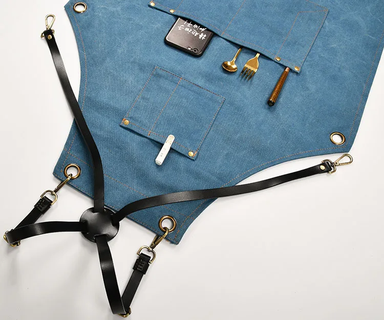 2021 Customize Gril Apron Cotton Apron with 2 Pockets Cooking Kitchen Aprons for Women Men Che