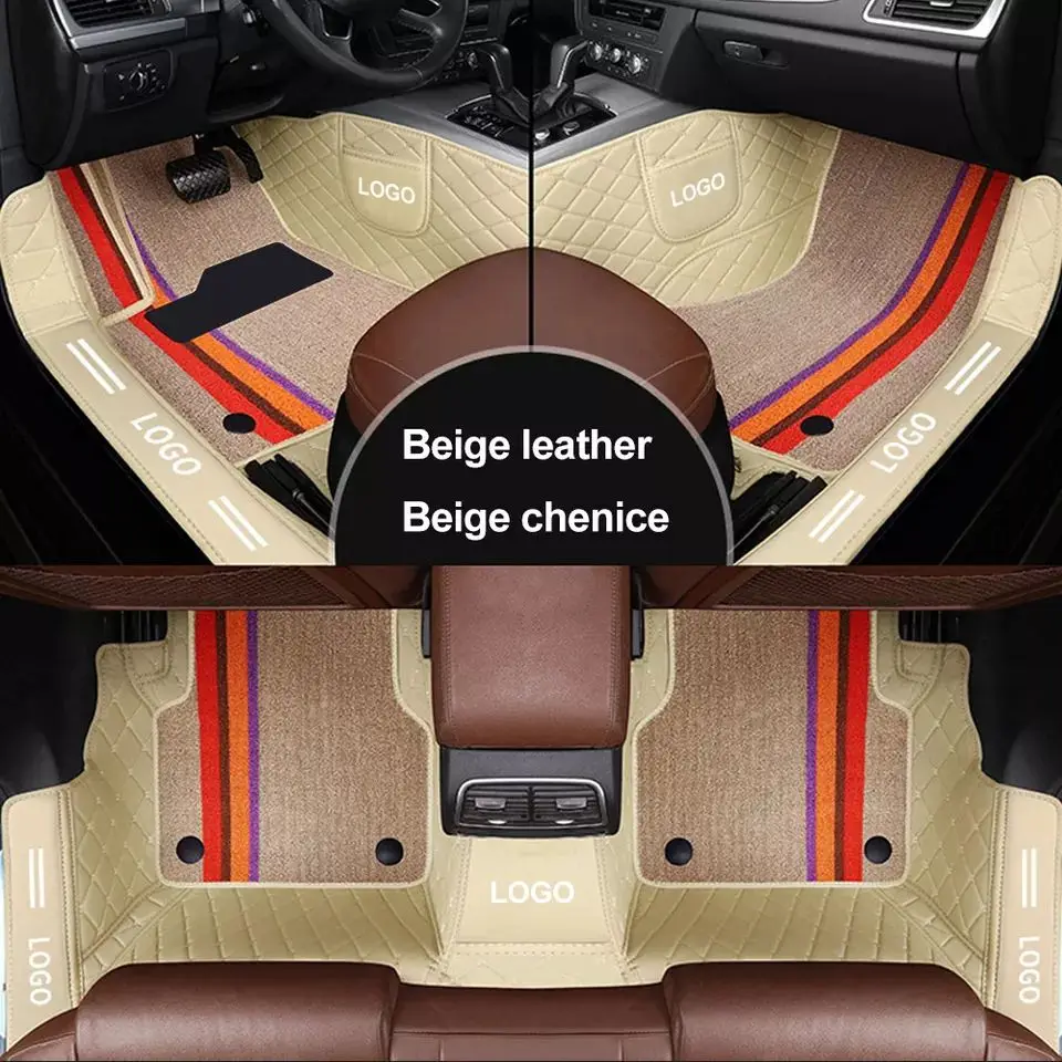 Automotive Interior Car Foot Mat 5d Luxury Leather Special Car Mats Moqueta Para Auto Double Layer Car Floor Mats