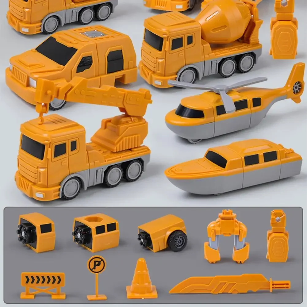 Innsfash Magnetic Transform Engineering Car Assembled Toys Toddlers Robot Toy Outdoor Construction Vehicles Building Blocks Toys