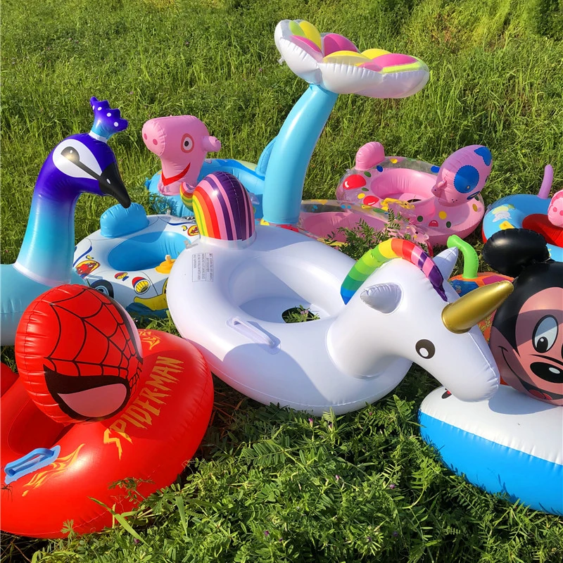 In stock water ring different funny animal inflatable swim seat swim ring for kids