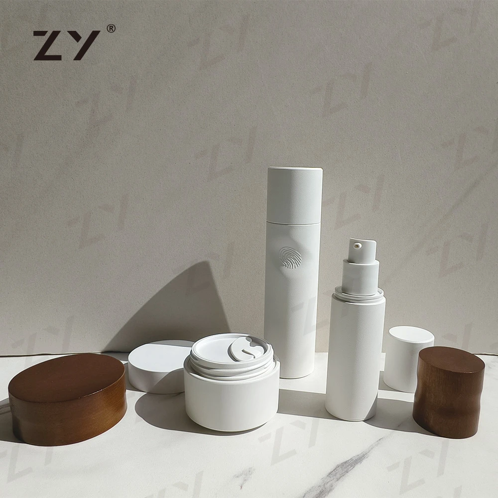 PMU Eco Friendly Jar Cosmetic Round Biodegradable PMU Cosmetic Jar 100 Ml With Spoon Biodegradable