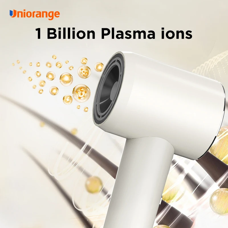 Uniorange Leafless Plasma ionic hair dryer professional salon negative ion BLDC motor hair dryer brush set factory supplier