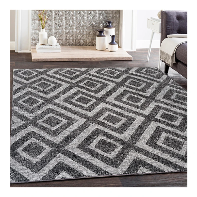 Grey Colour Carpet 3d Home Area Rugs For Living Room Microfiber Shaggy Carpet 3d Rug