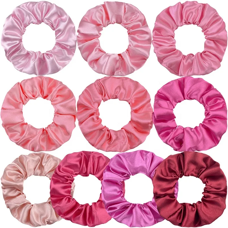 50 Colors Satin Scrunchies Girls Elastic Hair Band Ponytail Holder Ties Rubber Bands Fashion Women Accessories Solid Scrunchies
