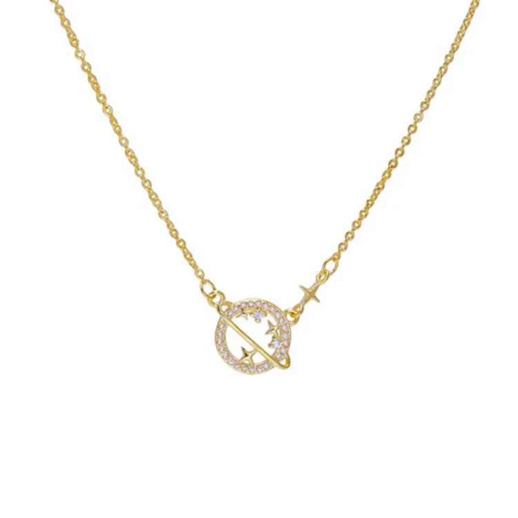 fashion jewelry 925 sterling silver necklace chain 14k gold necklace, cz necklace