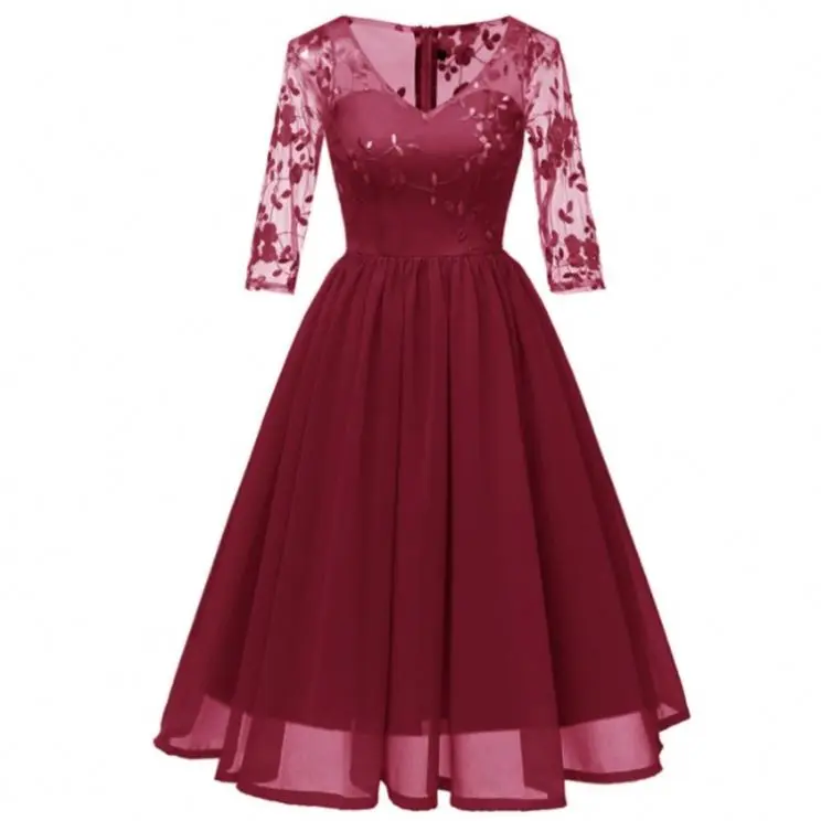 2019 Clothing Manufacturers Half Sleeve V-Neck Applique A-Line Prom Dress Wedding Robe