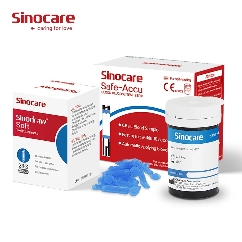 Sinocare 10/25/50 Pcs No Coding Strips For Safe Accu Wholesale Diabetic Test Strips Glucose Test Strips