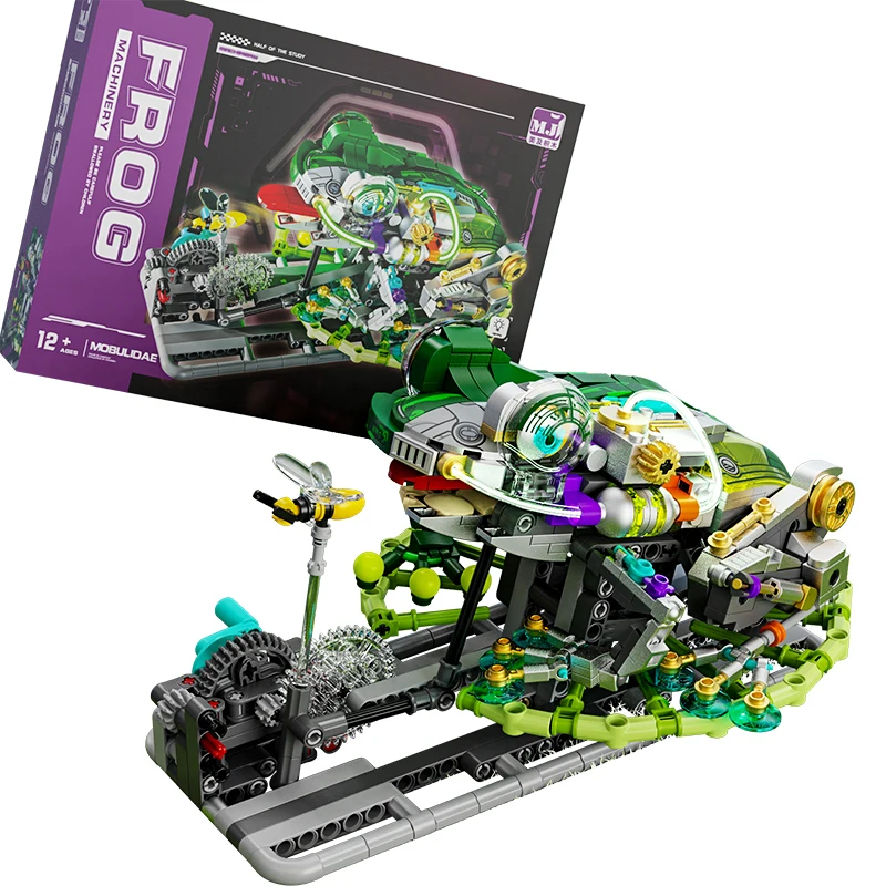13058 Semi Mechanical Frog 898+pcs Building Blocks DIY Set with Display Stand ABS Plastic Puzzle Assembly Bricks Toys