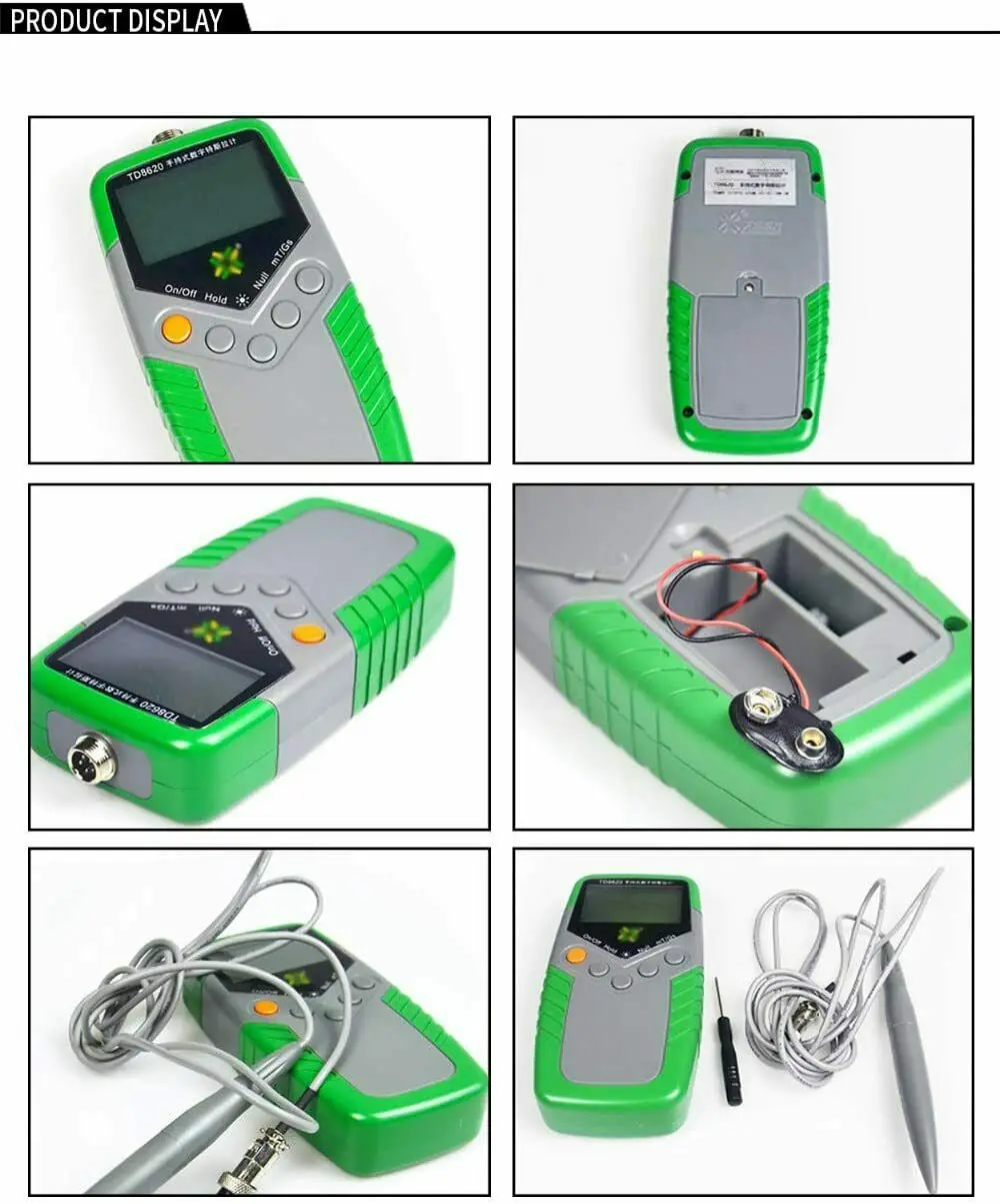 Digital Gauss Meter Tesla Meter Surface Magnetic Field Tester Gaussmeter with 5% Accuracy Ultra Large Range 0 to 2400mT