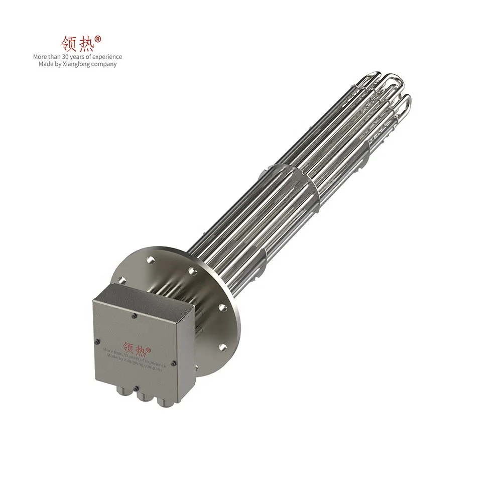 SUS304 DN125 3kw Industrial Straight Shaped flange immersion heater for Mazout