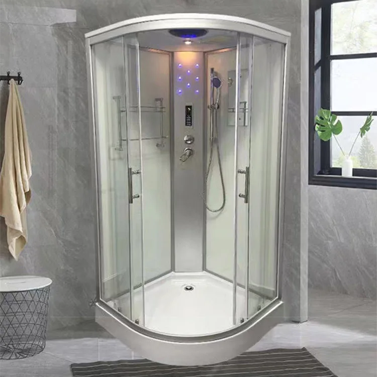 Prefab Square All In One Modular Completed Shower Room Cabin With Toilet & Light modular Bathroom Shower Pod For Caravan Camping