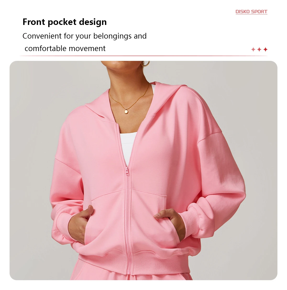 XW-DWT8952 Front Pocket Zip Fitness Sportswear Hooded Gym Wholesale Custom Yoga Race Sports Jacket For Women