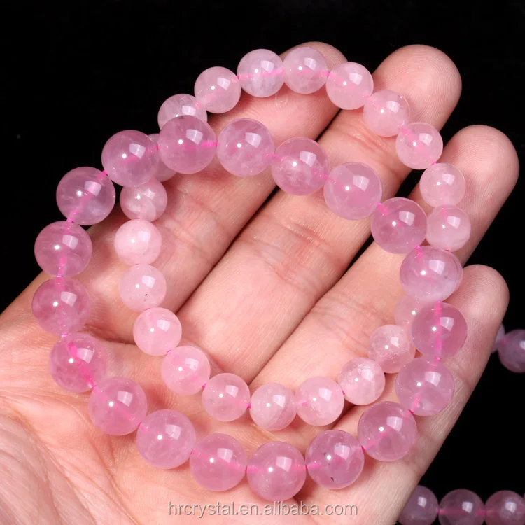 Semi-precious Stone Crafts Natural Rose Quartz Beads Bracelets Healing Crystal Beads Bracelet