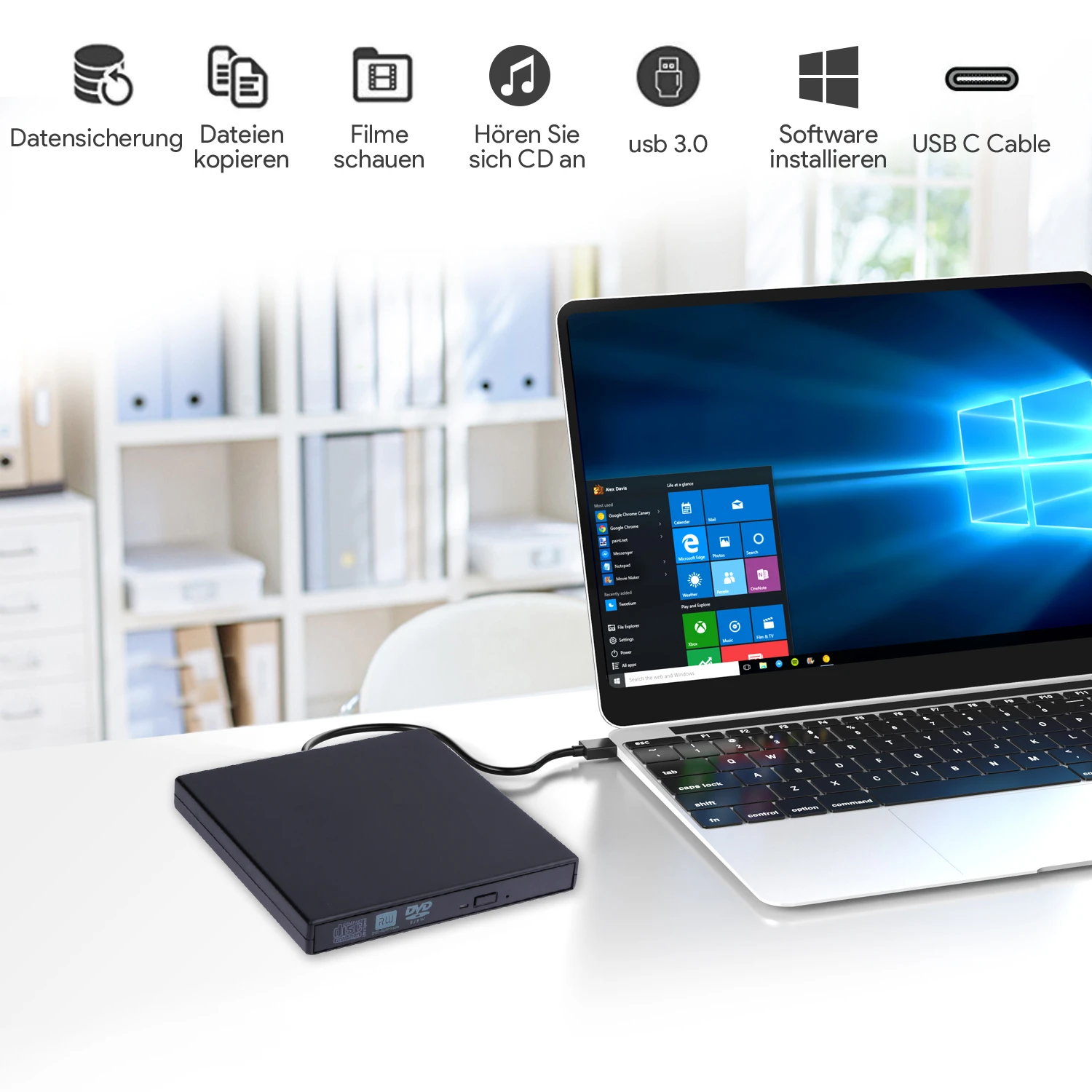  Внешний CD-привод USB 2 0 портативный привод CD/Dvd +/-Rw тонкий Dvd/CD Rom записывающее устройство горелка для ноутбука настольного ПК Windows 10/8/XP