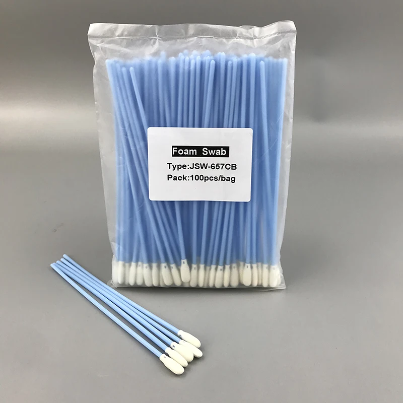 GI Long Plastic Cotton Bud Swabs Q Tip Cleaning Industrial Cleanroom Foam Swab