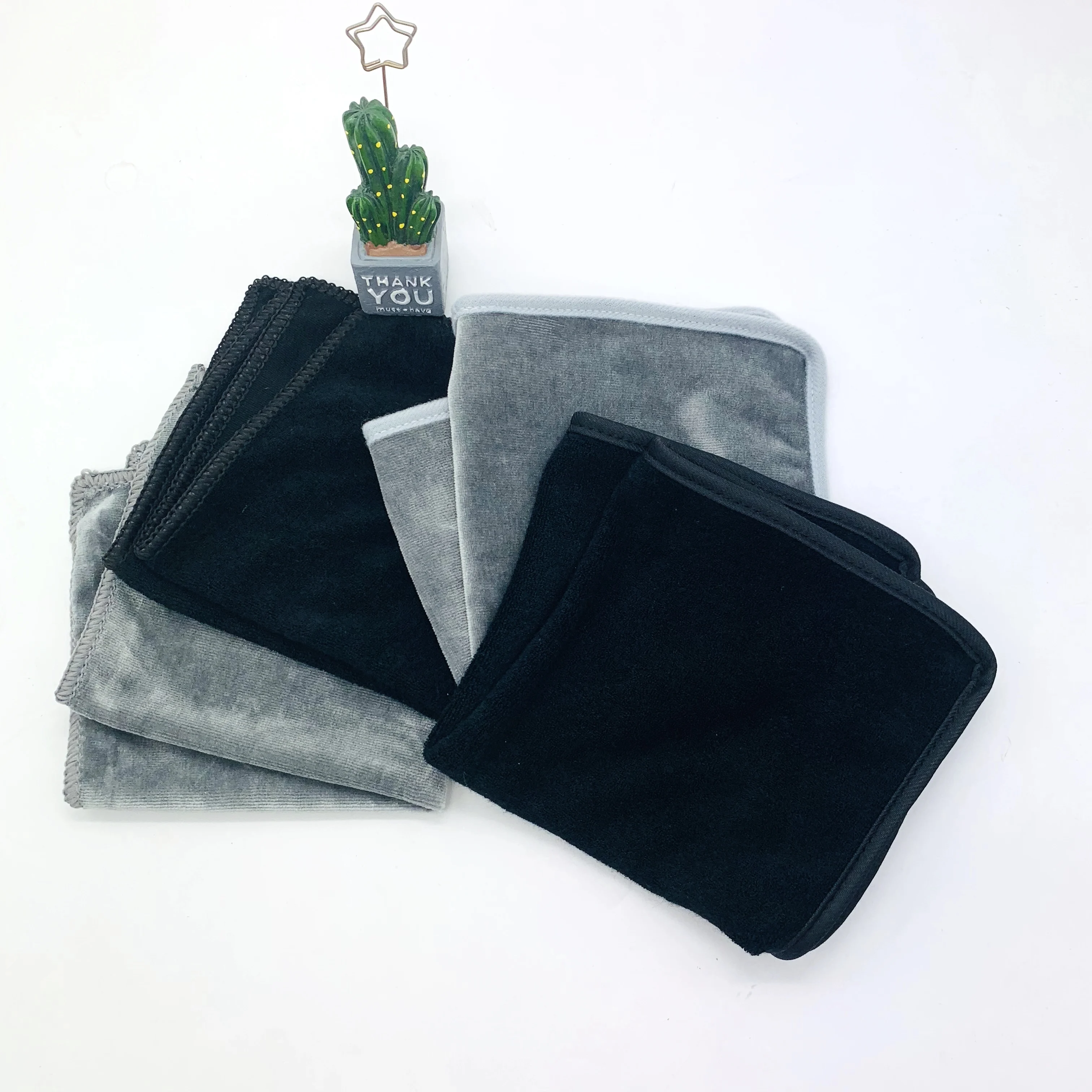 Индивидуальное цветное велюровое бархатное бамбуковое очищающее органическое черное косметическое полотенце для лица средство снятия макияжа