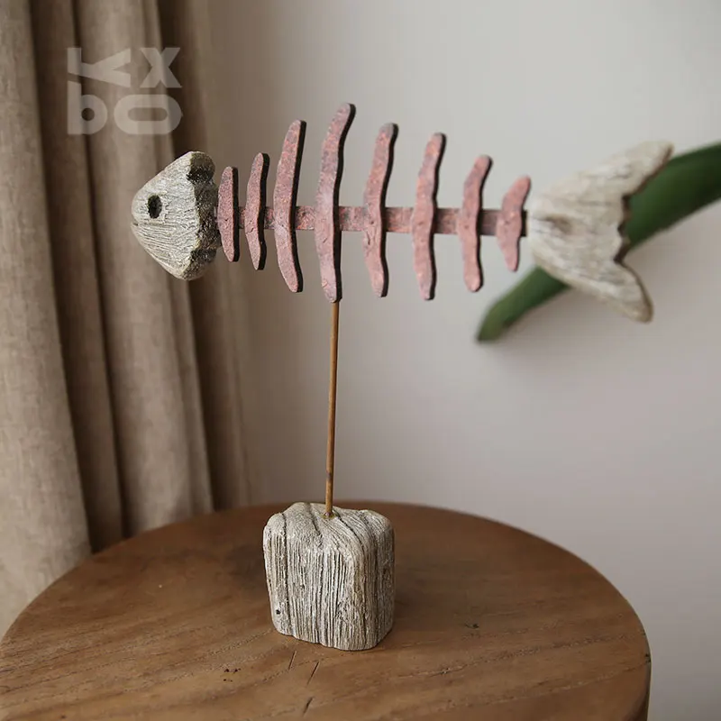 
YBOX wood fish bone for home decor small wooden crafts customized high quality 