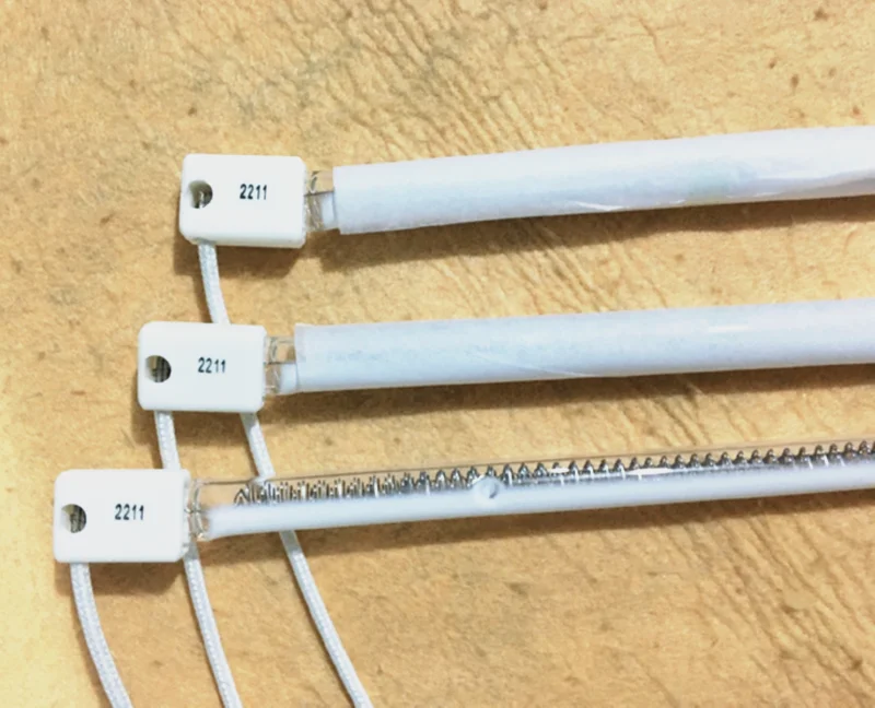 Straight infrared quartz halogen heater lamp