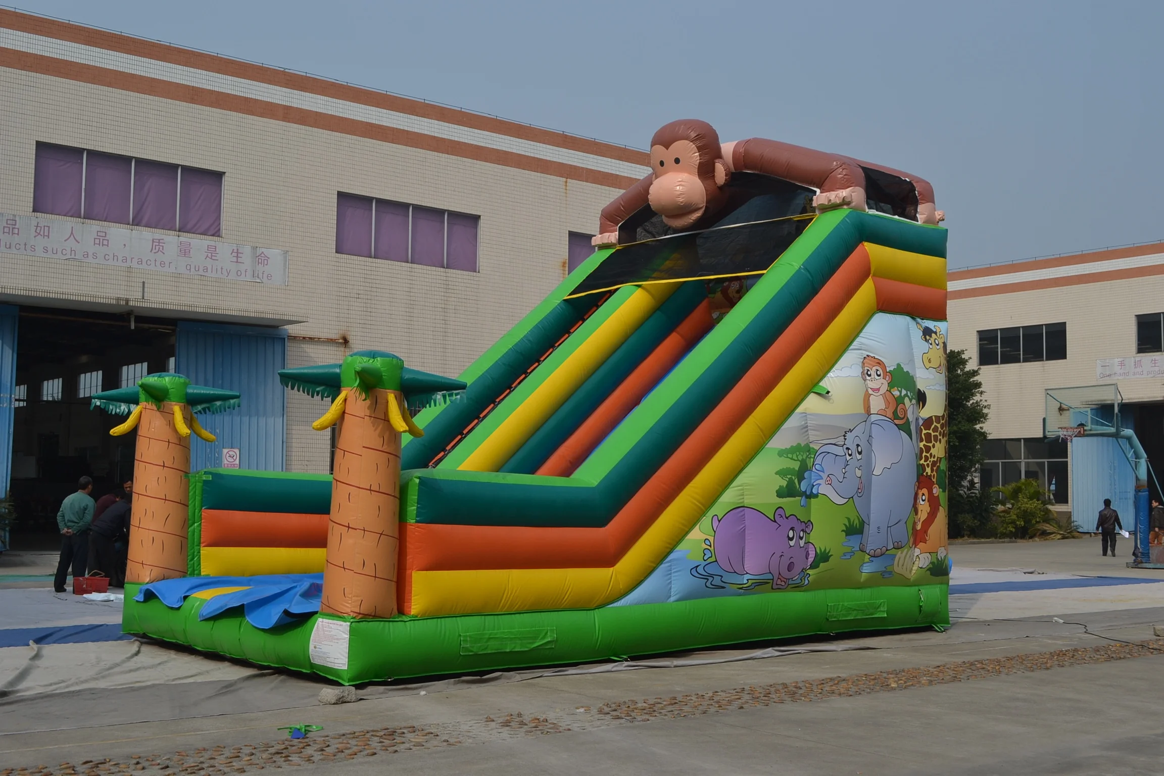 Monkey design inflatable dry slide commercial inflatable playground slide outdoor large adult inflatable slides