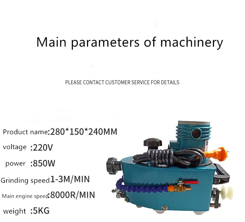 Small portable electric right Angle hand grinding machine door and window building glass polishing machine rough grinding and po