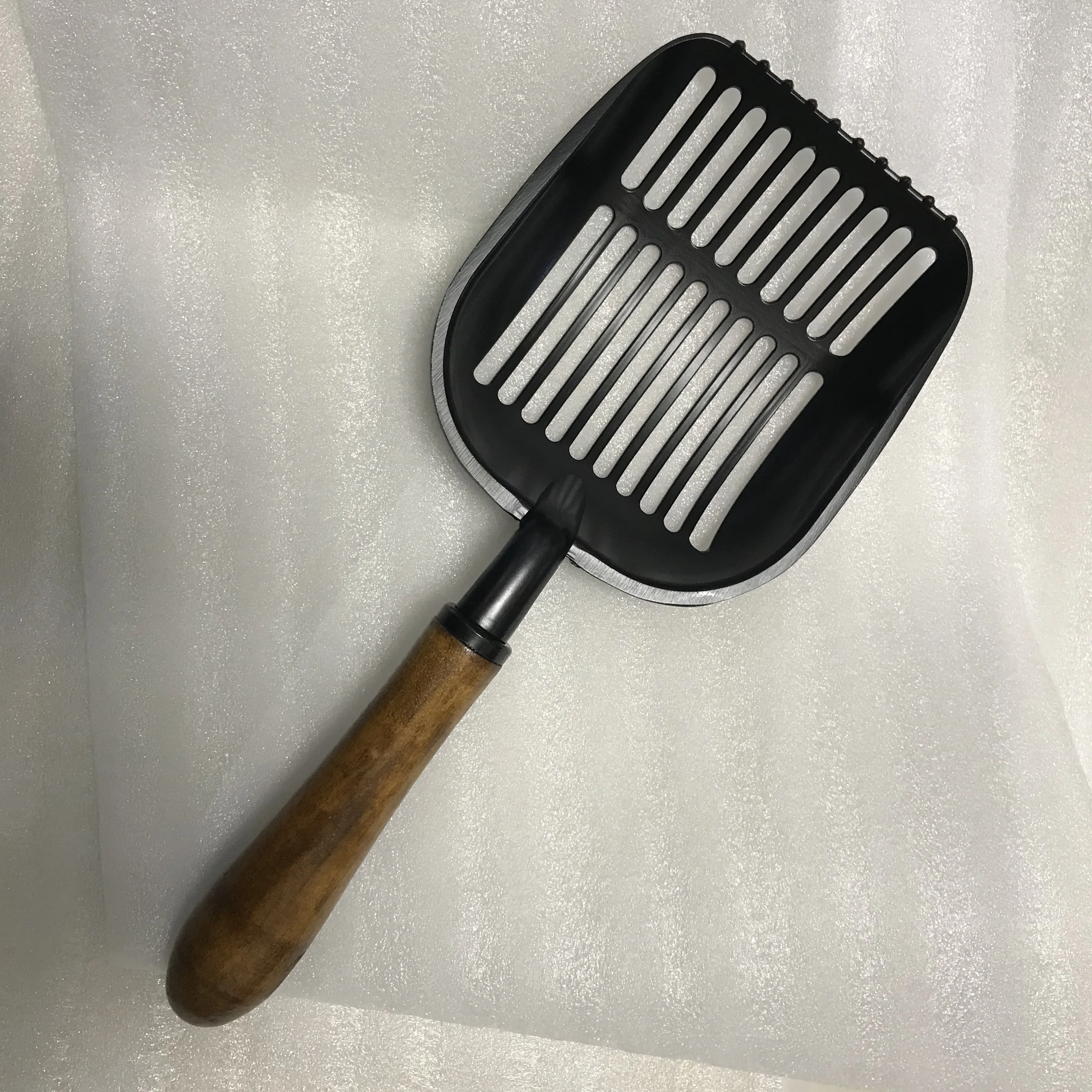 
Metal Cat Litter Scoop with Non Stick Shovel, Large Scooper with Long Solid Wood Handle 