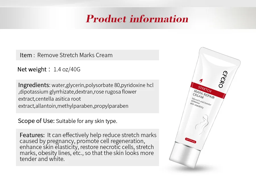 
Smooth and Tender Enhance Skin Elasticity Cellulite and Stretch Mark Preventing Repair Cream 