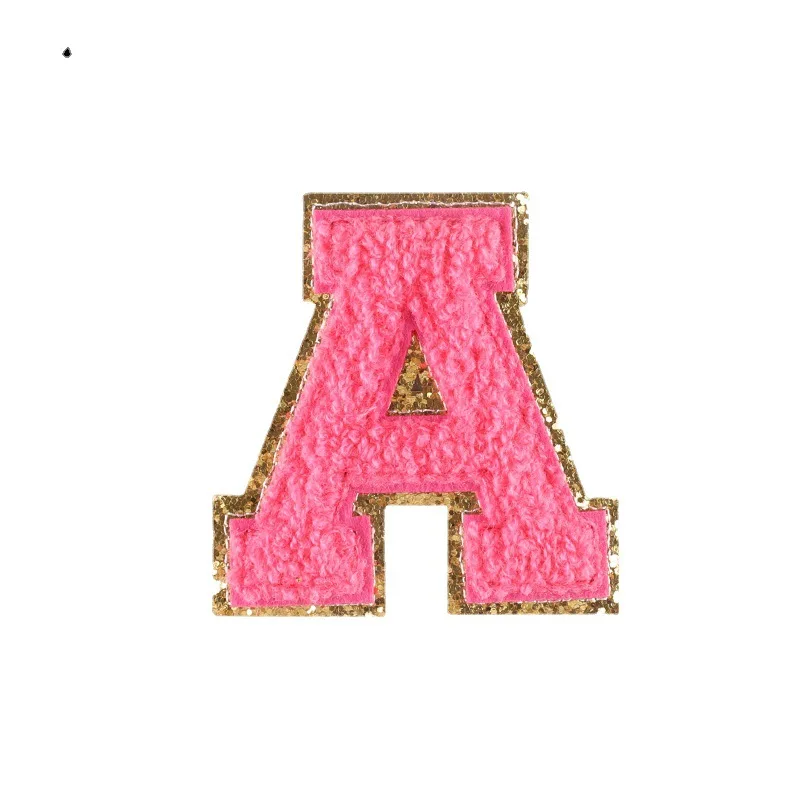 Custom Iron on Alphabet Patch Heat Transfer Embroidered Chenille Letters Patches for Hats Clothing