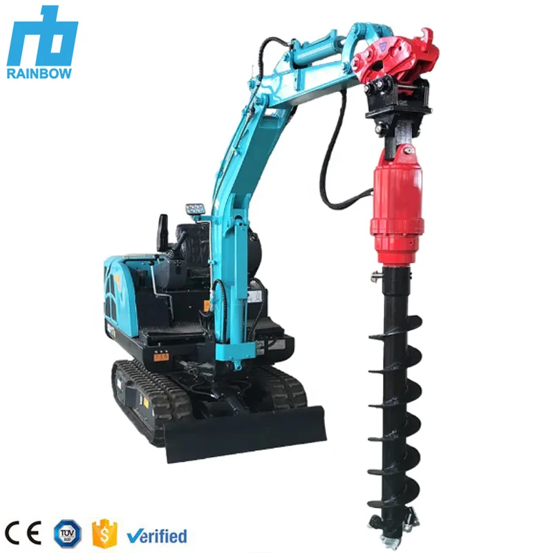 RB25000 Professional Factory Pressure Vessel Machine Post Hole Digger Drill Excavator Drilling Attachment For Screw Pile Auger
