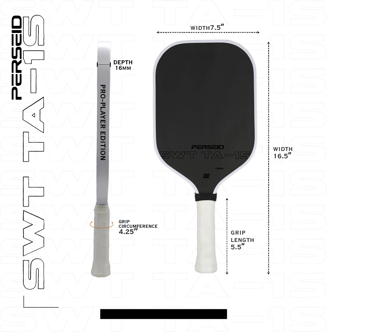 MOD TA-15 Pro Player Edition Gen 3 16 мм термоформованные графитовые ракетки из углеродного волокна