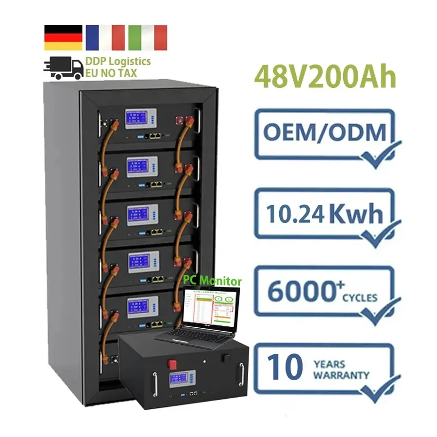 CERRNSS 10 лет гарантии 6000 циклов 10Kwh 16s 200A BMS солнечный инвертор литиевая батарея для хранения энергии 48В 200Ah LiFePO4