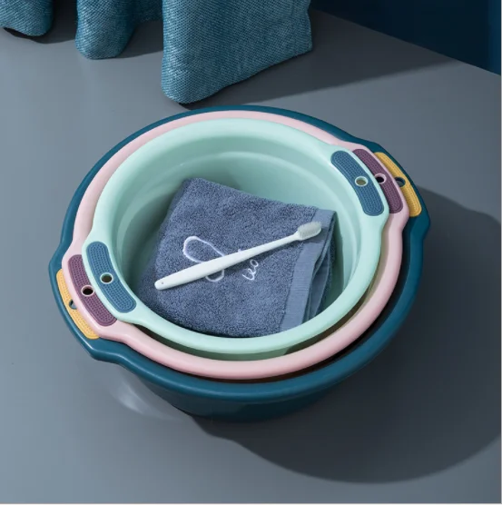 Cute Round PP Plastic Washbasin Hair Hand Wash Basin Three Size Washbowl