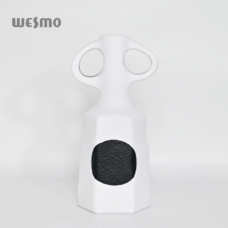 Modern Decorative Objects Tabletop Vase Simple Style Geometric Aesthetics Design White Black Resin Vase for home decor
