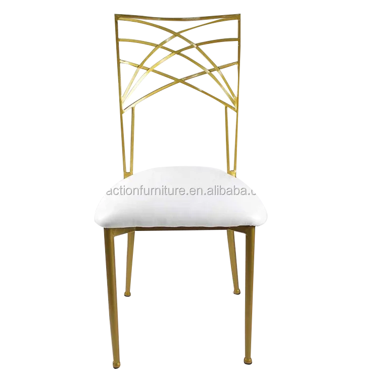 gold metal event wedding chairs for bride reception decoration party and concert